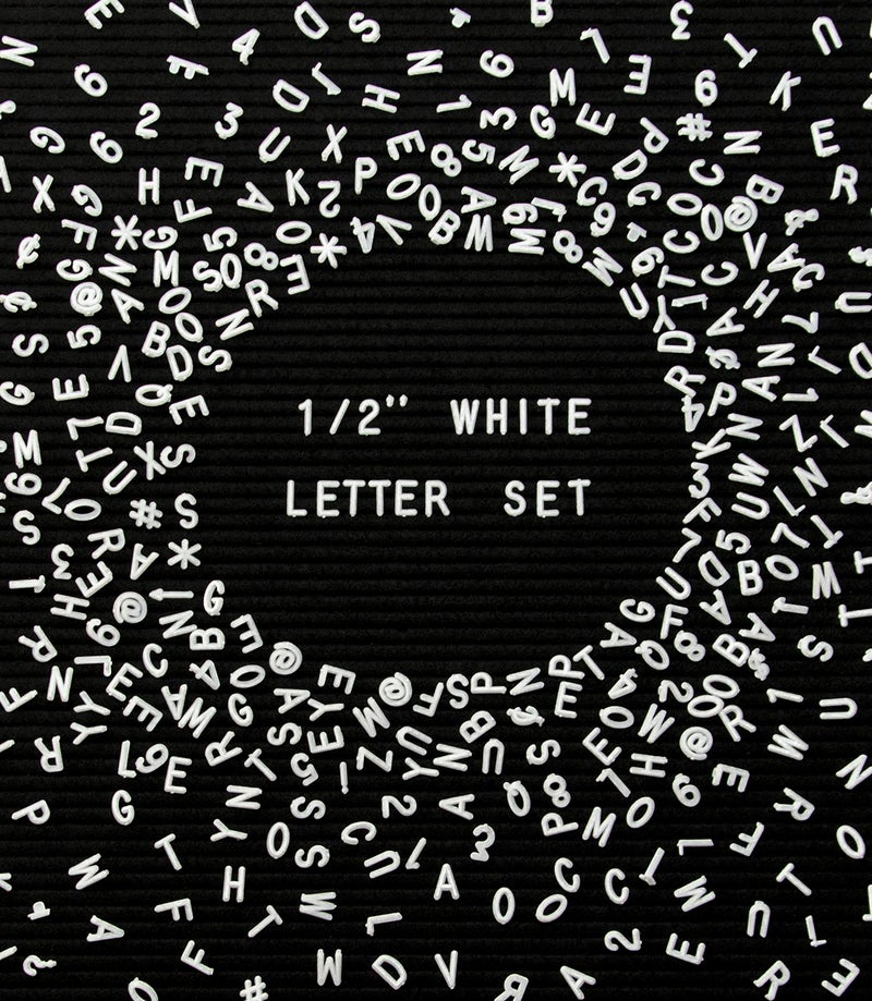 Felt Like Sharing Plastic Letter Board Letters (White Letters - 1/2â€, 326 Pieces) â€“ Changeable Characters & Symbols Felt Board Accessories â€“ Cute Message Board Letters Set for Creative Room Decor - Image 1